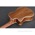 Ukulele in acacia a grana tigre personalizzato